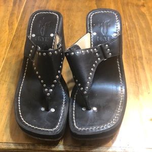Size 7.5 black flip flops